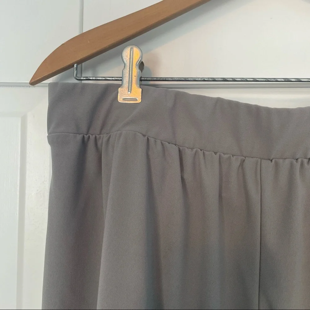 Uniqlo Gray Greenish Gaucho Wide Leg Stretch Flowy Pants Capris Elastic XL - Picture 3 of 12